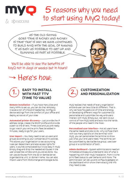 5 Reasons To Use MyQ, Kyocera, AM Copiers