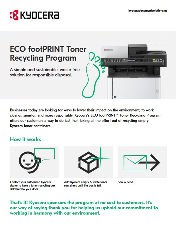 ECO FootPRINT, Kyocera, Enviroment, AM Copiers