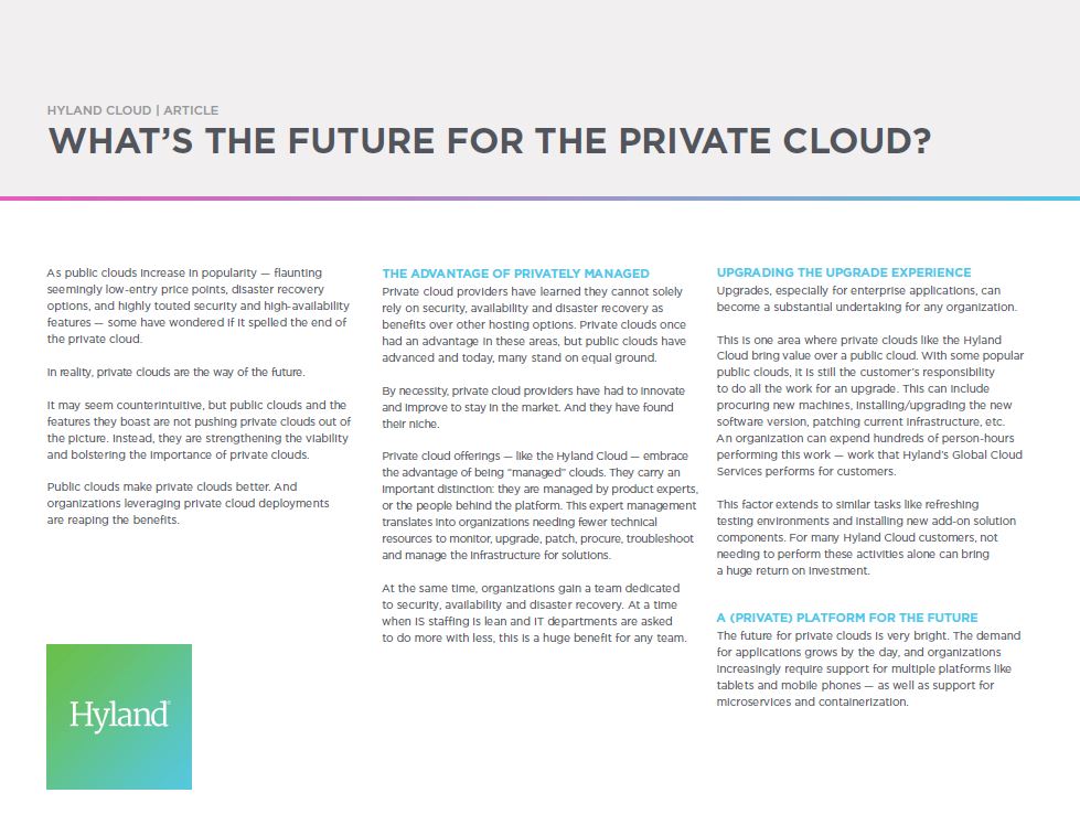 Private Cloud, Public Cloud, Hyland, Kyocera, Software, Document Management, AM Copiers
