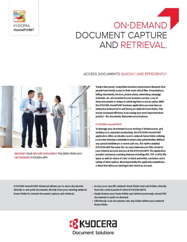Kyocera, Software, Capture And Distribution, Homepoint Advanced, AM Copiers