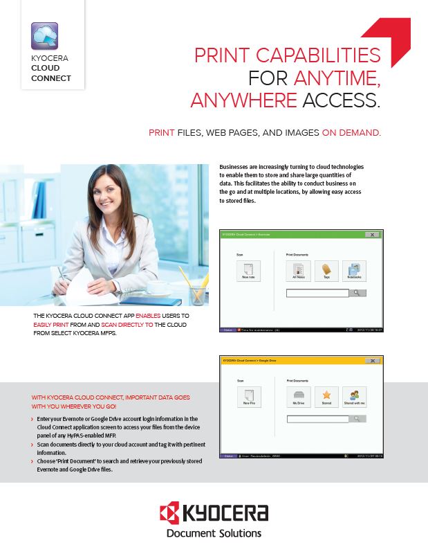 Kyocera, Software, Mobile, Cloud, Kyocera Cloud Connect, AM Copiers