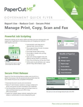 Papercut, Mf, Government Flyer, AM Copiers