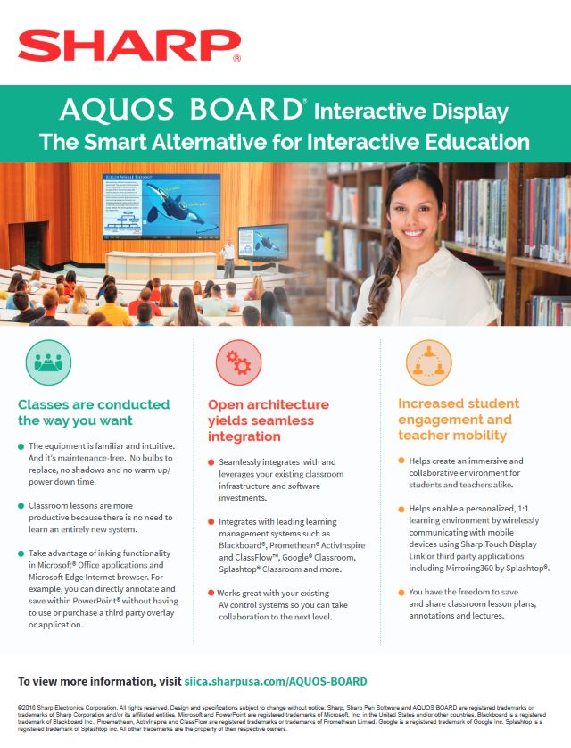 Sharp, Aquos Board, Education, AM Copiers