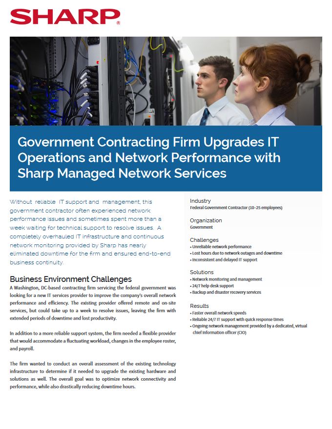 Sharp, Government Contractor, It, Case Study, AM Copiers