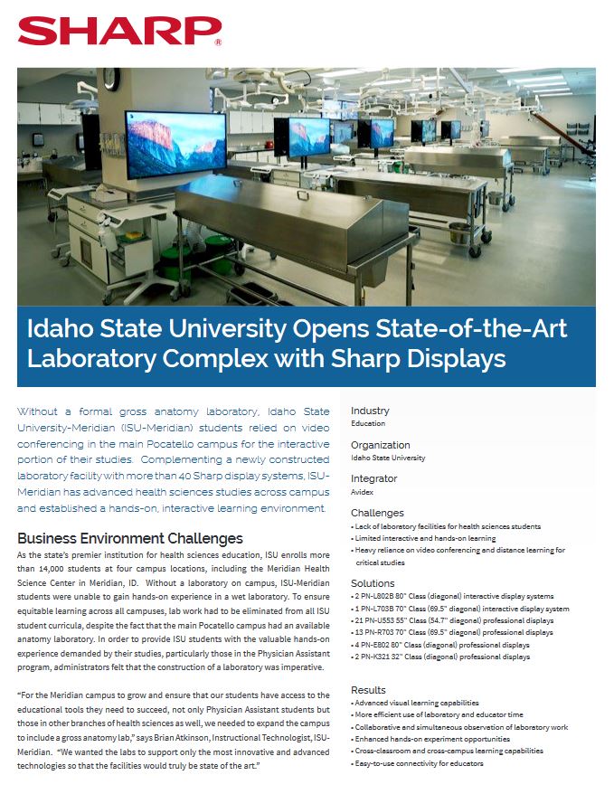 Sharp, Idaho State, Displays, Case Study, AM Copiers