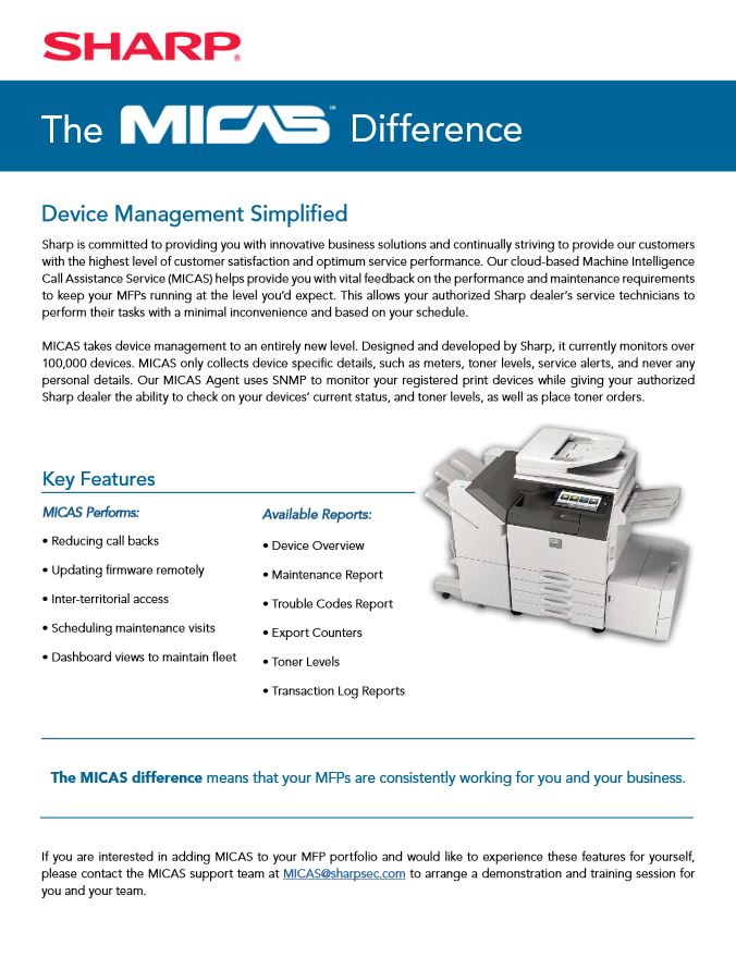 Sharp, Micas, AM Copiers