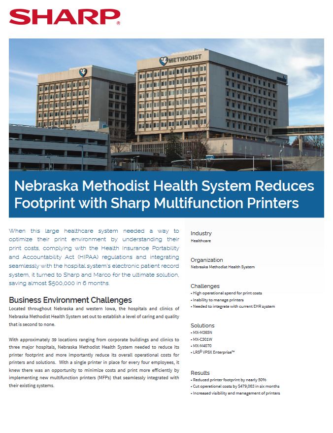 Sharp, healthcare study, EMR, AM Copiers